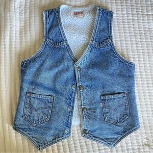 Vintage Levi's Blue Denim Sherpa Vest